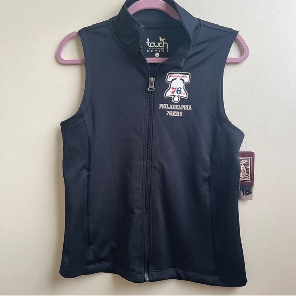 NWT Touch Alyssa Milano Philadelphia 76ers Hardwood Classics Vest NBA Size L - Picture 1 of 4